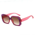 Oversized square sunglasses in gradient purple-red and transparent red resin frames - Purple Red Frame Tea Lens