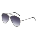 Klassieke aviator zonnebril met donkergrijs metalen frame en paarse gradiënt lenzen - Normaal / Gunmetal Frame Gradiënt Grijze Lenzen
