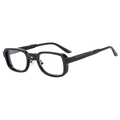 Lunettes de soleil rétro à monture carrée noire avec verres anti-lumière bleue en acétate - Monture Noire Verres Transparents