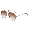 Aviator sunglasses with gunmetal frame and brown to blue gradient lenses - Regular / Gunmetal Frame Gradient Brown Lens