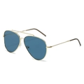 Klassieke aviator zonnebril met goudkleurig roestvrijstalen frame en blauwe glazen - Normaal / Gouden Frame Blauwgrijze Lens
