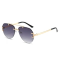 Damen Pilot-Sonnenbrille mit goldenem Metallrahmen und lila Verlaufsgläsern - Goldrahmen Verlaufs-Graue Gläser