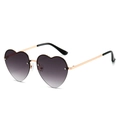 Gafas de sol de corazón sin montura con lentes grises degradadas y marco de oro rosa - Régulier / Doble Lente Gris