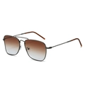 Occhiali da sole aviator squadrati con lenti sfumate marrone-azzurro e montura scura - Montatura Canna di Fucile Lenti Marroni Sfumate