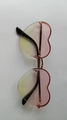 Lunettes de soleil cœur sans monture avec verres dégradés rose jaune et cadre doré - Standard / Standard (incl. TVA 13 %) haut rouge bas jaune
