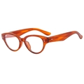 Cat eye glasses frame in tortoiseshell finish with classic metallic rivet details - Regular / Jelly Orange Frame with Clear Lenses (Incl. 13% Tax)