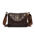 Bolso bandolera marrón oscuro acolchado con correa ancha y colgante de canguro - Marrón