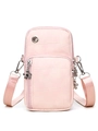 Roze crossbody telefoontasje met bloemenhanger en verstelbare schouderband - Roze