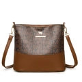 Borsa a secchiello vintage marrone con monogramma logo e finitura in pelle liscia - Marrone