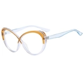 Gafas de ojo de gato con filtro de luz azul y montura ámbar y azul hielo transparente - Degradado Azul Amarillo