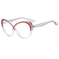 Montura de gafas ojo de gato para mujer, diseño transparente y detalles metalizados - Marrón Té Transparente