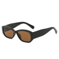 Retro zwarte zonnebril met bruine lenzen en breed montuur voor damesmode - Normaal / Zwart Frame Thee-kleurige Glazen