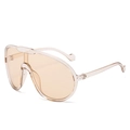 Übergroße Einteiler Sonnenbrille mit hellorangefarbenem transparentem Rahmen und Gläsern - Normal / Champagner Rahmen Helltee Linsen