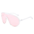 Oversize-Schild-Sonnenbrille mit transparentem Rahmen und hellrosa getönten Gläsern - Normal / Transparenter Rahmen Hellrosa Gläser