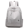 Lightweight light gray Oxford fabric backpack with large capacity and side pockets - Light Gray