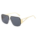 Lunettes de soleil aviateur avec monture dorée et verres gris semi-transparents - Monture Dorée Verres Gris