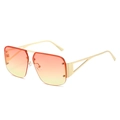 Lunettes aviateur carrées avec monture en métal doré et verres dégradés orange vif - Monture Dorée Verres Rose Jaune