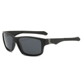 Lunettes de soleil sport polarisées pour hommes noir mat avec monture rectangulaire - Standard / Monture noir mat Verre gris Branche noire