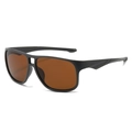 Lunettes de soleil sport polarisées noir mat pour hommes avec verres brun foncé - Standard / Monture Thé Mat Verre Thé