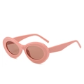 Occhiali da sole ovali rosa con montatura spessa e lenti marroni scure - Regolare / Montatura Rosa / Lenti Rosa