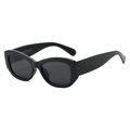Occhiali da sole cat eye classici con montatura in resina nera e lenti grigie - Montatura Nera Lenti Grigie