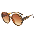 Klassische runde Oversize-Sonnenbrille mit Schildpatt-Muster und braunen Verlaufsgläsern - Normal / Leopard-Rahmen Braune Verlaufsgläser