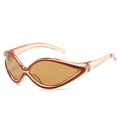 Occhiali da sole cat eye Y2K futuristici con lenti color ambra e montatura arancione - Montatura Tè Lenti Tè