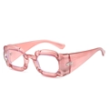 Pink transparent Y2K style inflatable square frames with trendy wavy edge design - Pink