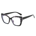 Lunettes cat-eye modernes en TR90 avec monture noire et marbrée pour femmes - C1 Noir + Marbre Gris