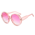 Überdimensionale runde Sonnenbrille mit rosa Harzrahmen und Verlaufsgläsern - Normal / Rosa Rahmen Verlauf Rosa Gläser