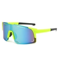 Lunettes de sport cyclisme avec monture vert fluo et verres miroirs bleu-violet - Standard / Régulier (TVA 13 % incluse) C6 monture verte verres bleu-vert