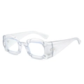 Fashionable semi-transparent ice blue inflatable wave texture glasses frame for women - Standard (Incl. 13% Tax) Silver Frame / White Film (blue Light Protection)