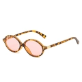 Fashionable small oval tortoiseshell sunglasses with pink gradient lenses and gold detail - Tortoise Frame Pink Lenses