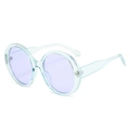 Oversize-Rundsonnenbrille mit lichtblauem transparentem Rahmen und lila Gläsern - Normal / Blauer Rahmen / Blaue Gläser