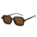 Retro-Sonnenbrille mit schwarzem Rahmen und braunen Gläsern für einen trendigen Street-Look - Mattschwarzer Rahmen Tee-Linsen