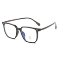 Montatura occhiali nera quadrata classica con protezione anti-luce blu e UV 400 - Montatura Nera Lucida