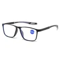 Occhiali da lettura anti luce blu con montatura TR90 nera opaca e gradazione +2,50 - +1.00 Diottria / Montatura Nera