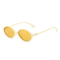 Lunettes de soleil ovales rétro avec monture crème et verres teintés jaunes - Standard / Standard (TVA 13 % incluse) monture blanc crème avec verres oranges
