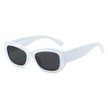 Lunettes de soleil œil-de-chat rétro avec monture blanche et verres foncés - Standard / Standard (incluant facture TVA 13 %) monture blanche verres gris complet