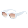 Lunettes de soleil œil de chat à monture épaisse en plastique blanc et verres dégradés - Standard / Standard (incl. 13 % TVA) monture blanche verres thé dégradés