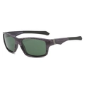 Lunettes de soleil de sport carrées polarisées avec monture violette effet bois - Standard / Monture Grise Verre Vert Foncé