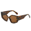 Occhiali da sole cat eye oversize alla moda con stampa leopardata e lenti marroni - Montatura Leopardata / Lenti Tè