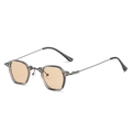 Retro punk sunglasses with dark gray translucent frame and amber tinted lenses - Regular / Standard (Incl. 13% Tax) Grey Frame Champagne Lenses