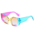 Occhiali da sole cat eye con montatura sfumata nei colori rosa giallo e blu - Montatura Sfumata Viola Giallo Blu Lenti Sfumate