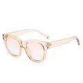 Occhiali da sole ovali vintage con montatura champagne e lenti sfumate rosa - Montatura Champagne Lenti Rosa