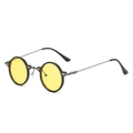 Retro Steampunk Sonnenbrille mit runden gelben Gläsern und schwarzem Rahmen - Normal / Schwarzer Rahmen Gelbe Gläser