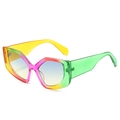 Cat eye sunglasses with rainbow gradient geometric frames and tinted lenses - Regular / Standard (Incl. 13% VAT) Yellow Purple Green Frame Grey Tea Lenses