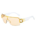 Occhiali da sole Y2K oversize con lenti sfumate marroni e dettagli in oro lucido - Regolare / Montatura Oro Lenti Champagne