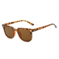 Gafas de sol cuadradas de carey con lentes marrones y remaches de flecha de metal chic - Montura de Leopardo Lente Marrón