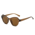 Retro-Cat-Eye-Sonnenbrille mit transparentem tee-braunem Rahmen und UV-Schutz - Normal / Tee-Rahmen Tee-Linsen